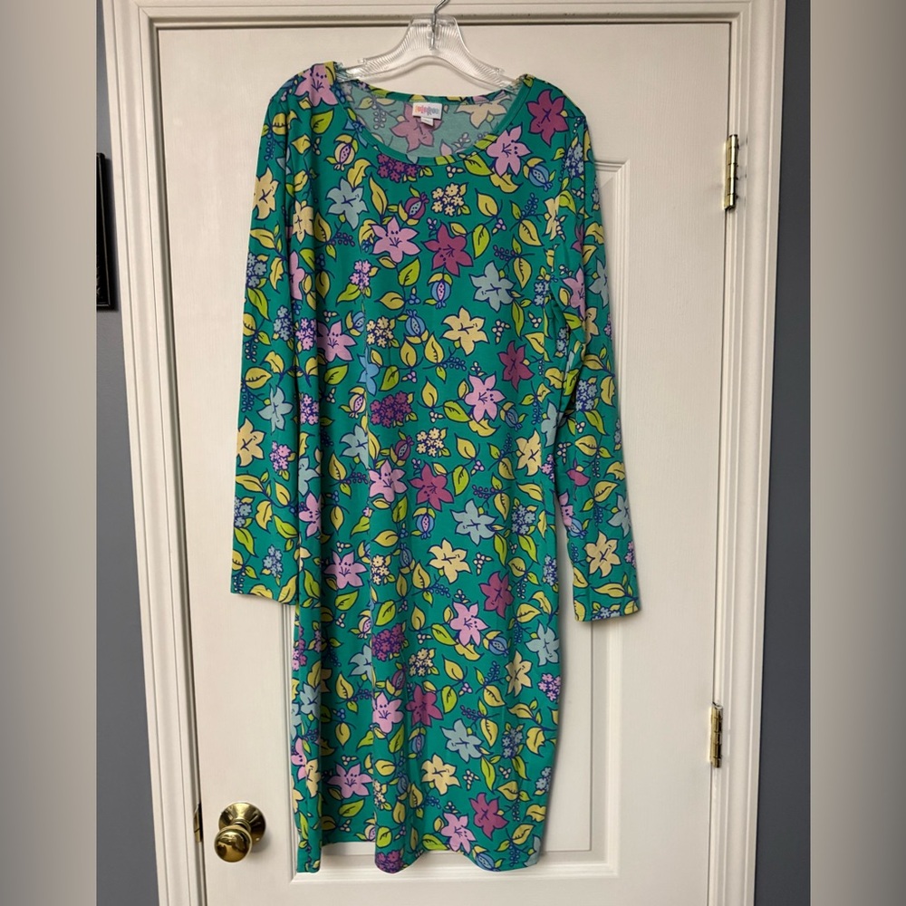 Lularoe Floral Long Sleeve Dress - Multicolor